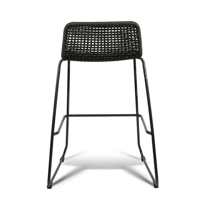 Knot Halfback Bar Stool, Charcoal, Orange