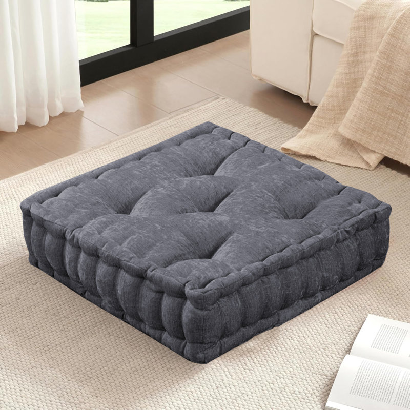 Tapis de sol carré en laine 20 po x 20 po x 5 po, Noir
