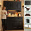 Cage Farmhouse Pantry, armoire de 71 po de hauteur avec prise de courant, éclairage à DEL, 2 tiroirs, 8 portes et rangement ouvert pour la cuisine et la salle à manger-627477102-631202090