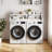 54" Washer Dryer Laundry Countertop with 2-Tier Shelf, Washer and Dryer Topper for Laundry Room Organization-1560749951