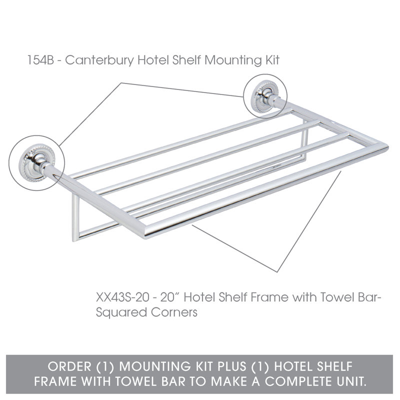 Canterbury 3" W x 3" H Surface Mount Kit, Polished Chrome