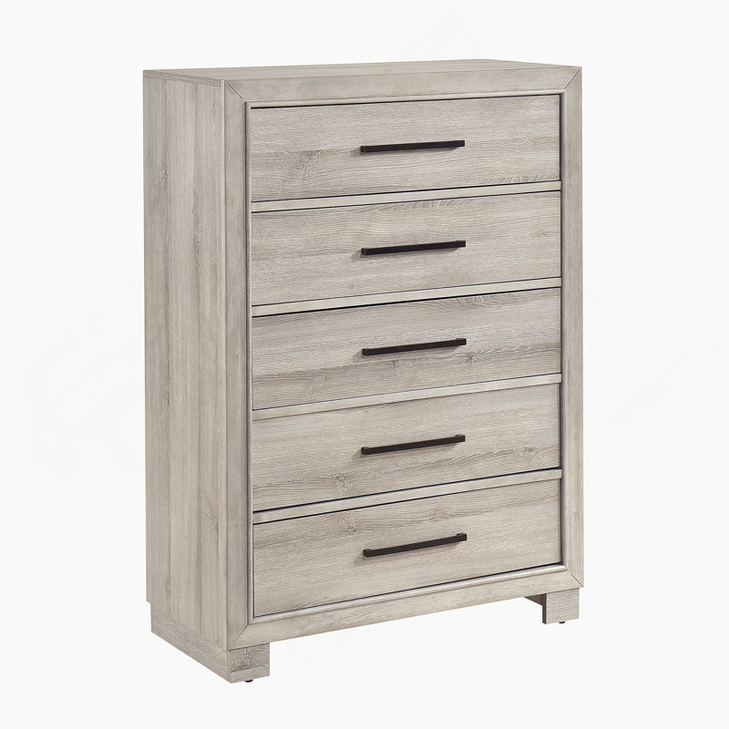 Commode de rangement moderne à cinq tiroirs, commode en bois pour chambre à coucher