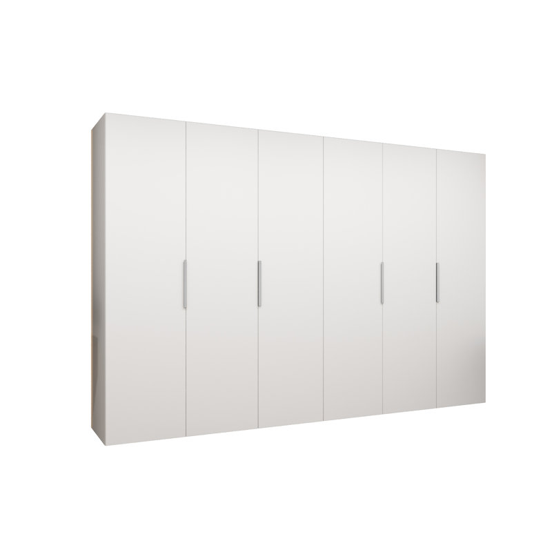 Manufactured Wood Wardrobe, white matt + handles: cashmere