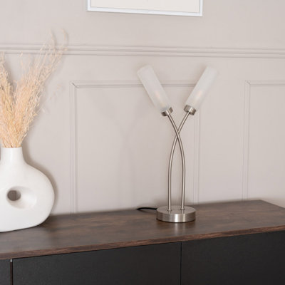 Aaniyah 2 Way Curved Cross Over Reed Shaded Table Lamp