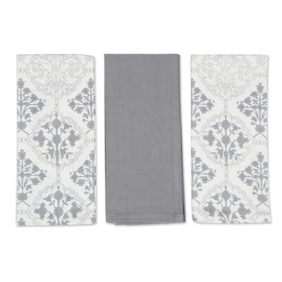 Canora Grey Handmade Noble Damask Cotton Dish Towels (Set Of 3)