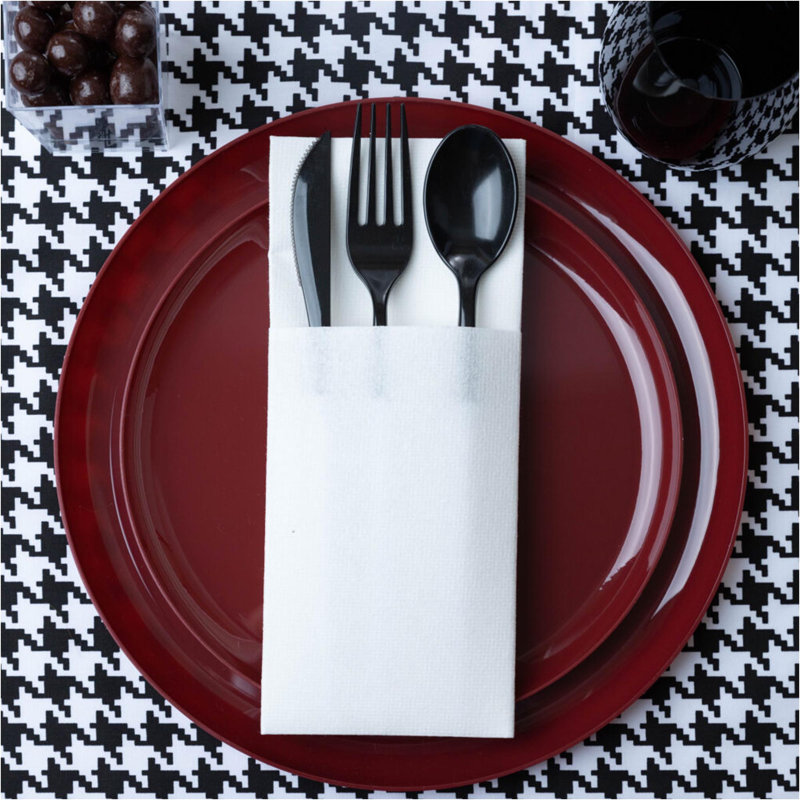 Vaisselle assiettes jetables Ecoqualité, Rouge