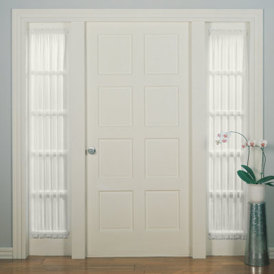 Lebron Voile Sheer Rod Pocket Door Sidelight Curtain Panel, 28" x 72"
