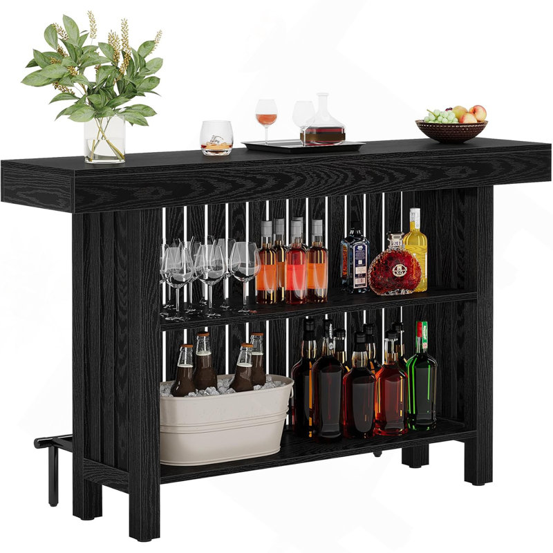 2-Tier Mini Bar Table with Footrest
