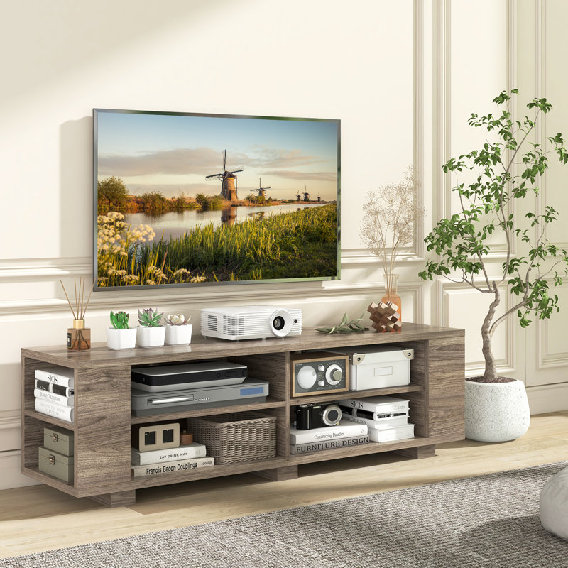 Meuble télé pour téléviseur de 65 po ou moins Aubriahna, Brun rustique