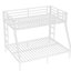 Lit superposé simple au dessus d'un lit double en métal blanc, adolescents, structure, réduction du bruit, option de rangement sous le lit, peu encombrant, revêtement, facile à assembler, couleur stable, fabrication, sommeil,