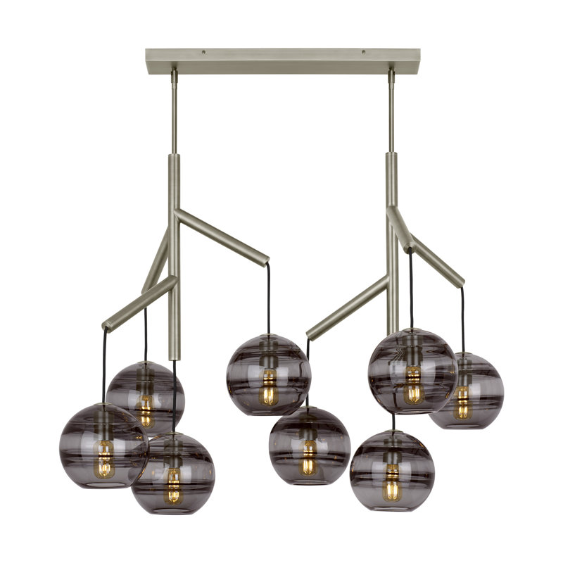Sedona 8 - Light Chandelier, Transparent Smoke, Satin Nickel, No