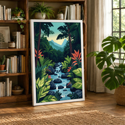 Mountain Beyond Jungle Tropical 1 Piece Wrapped Canvas Wall Art
