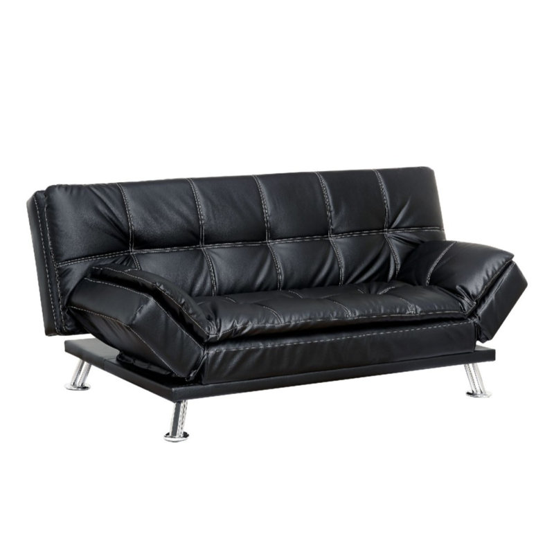 Sharmin Twin 73'' Faux Leather Convertible Sofa