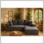 Ensemble de canapé moderne en mousse compressée avec 5 coussins décoratifs - Conception modulaire, revêtement gris-bleu doux, canapé modulaire en L pour le salon-1708269379