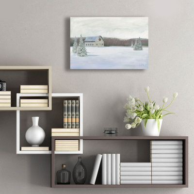«Holiday Winter Barn» par James Wiens, art mural en verre acrylique
