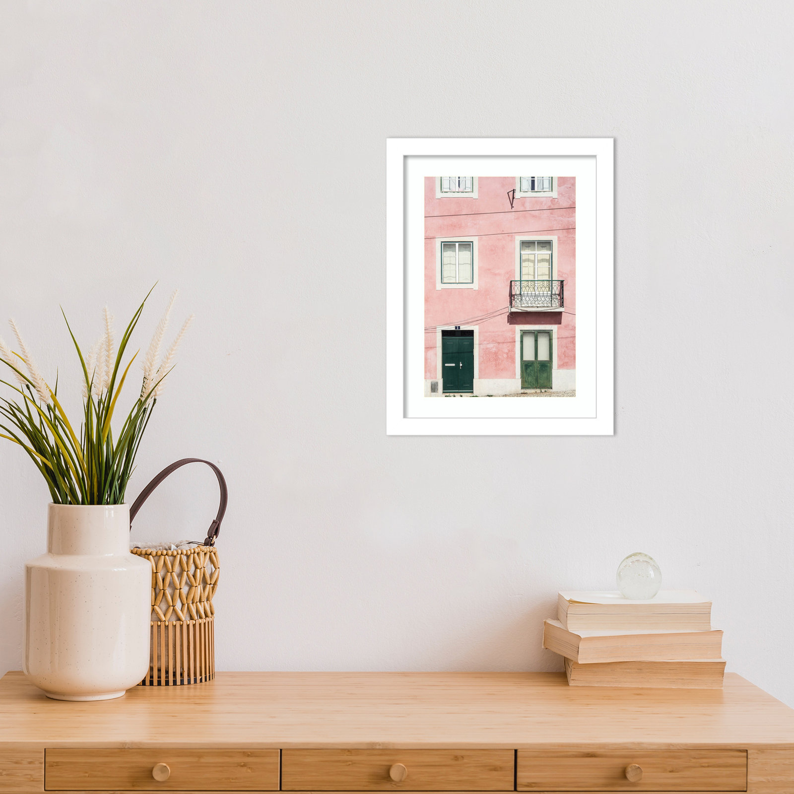Pink Parade by Shot by Clint Wood Framed Wall Art Print, 13" H x 10" W, White