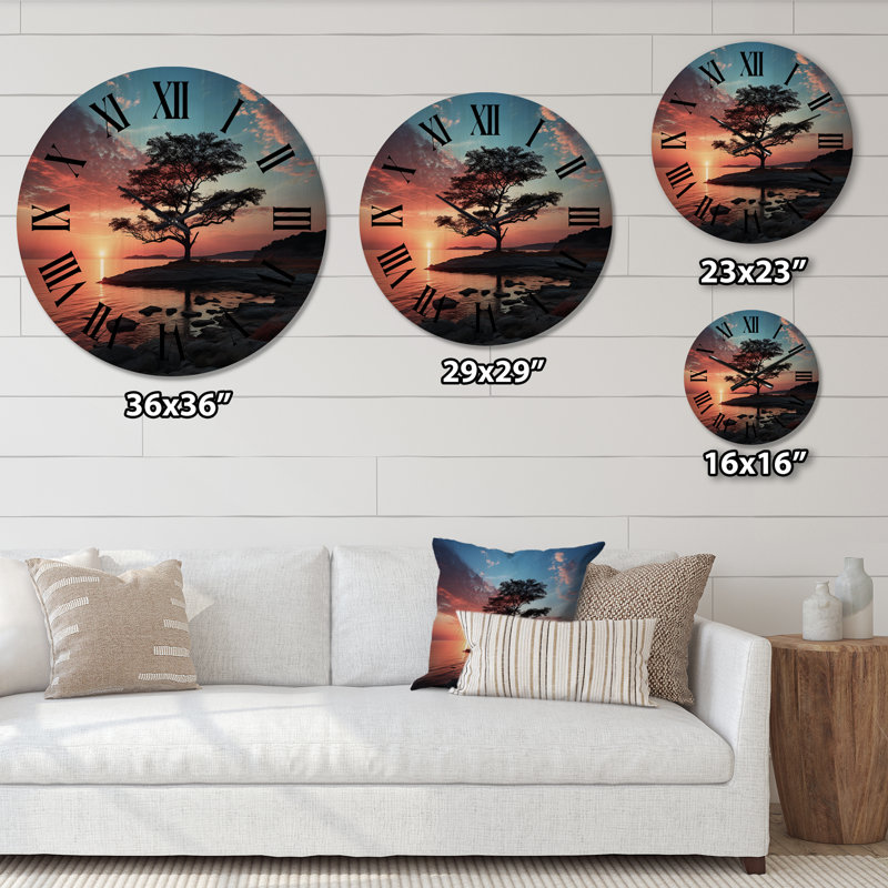 Horloge murale en bois massif Somer, Grand