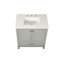 Meuble-lavabo autoportant avec lavabo, comptoir en marbre d'ingénierie Carrara avec lavabo rectangulaire encastré en céramique-274881818