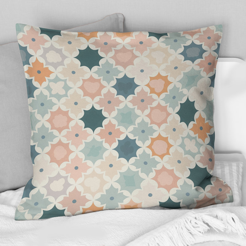 Carreaux marocains verts et roses - Boho, H 16 po x l 16 po