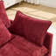 Fauteuil d'appoint moderne avec repose-pieds, revêtu de chenille rouge bourgogne, idéal pour la lecture au salon ou dans la chambre.