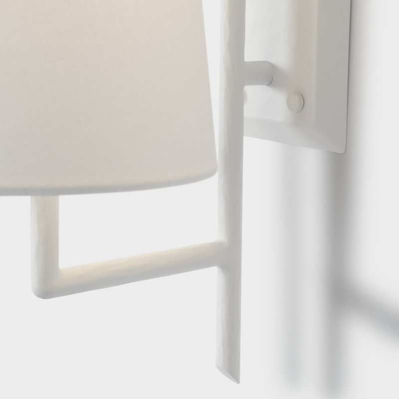 Ashton 1 - Light Armed Sconce, Plaster White