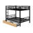 Full-Sized Metal Convertible Bunk Bed With Two Built-In Drawers