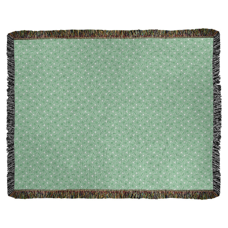 Couverture tissée hexagonale Katelyn Elizabeth, l 50 po x L 60 po, Vert
