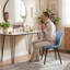 Chaise d'appoint rembourrée en similicuir avec structure en métal-13438161