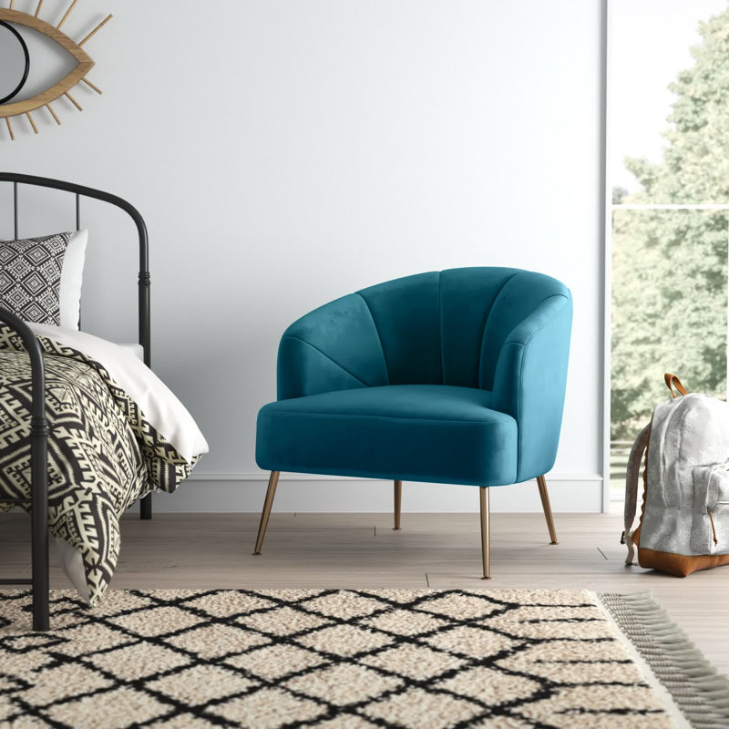 Liparit Velvet Armchair, Blue