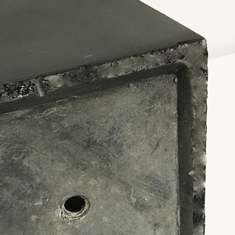 Frostproof, Concrete Effect Garden Planter Pot with Drainage Holes, Black, 37.5cm H x 80cm W x 37cm D