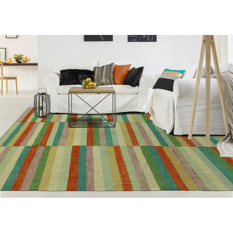 Janko One-of-a-Kind 8'2" X 11'6" Wool Area Rug in Green