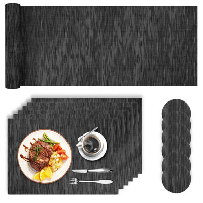 Rogozen Polyester Rectangle Placemat And Coaster Set