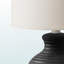 Lampe de table en métal en résine noire et abat-jour ivoire Benjamin, H 15,23 po x l 9,36 po x P 9,36 po