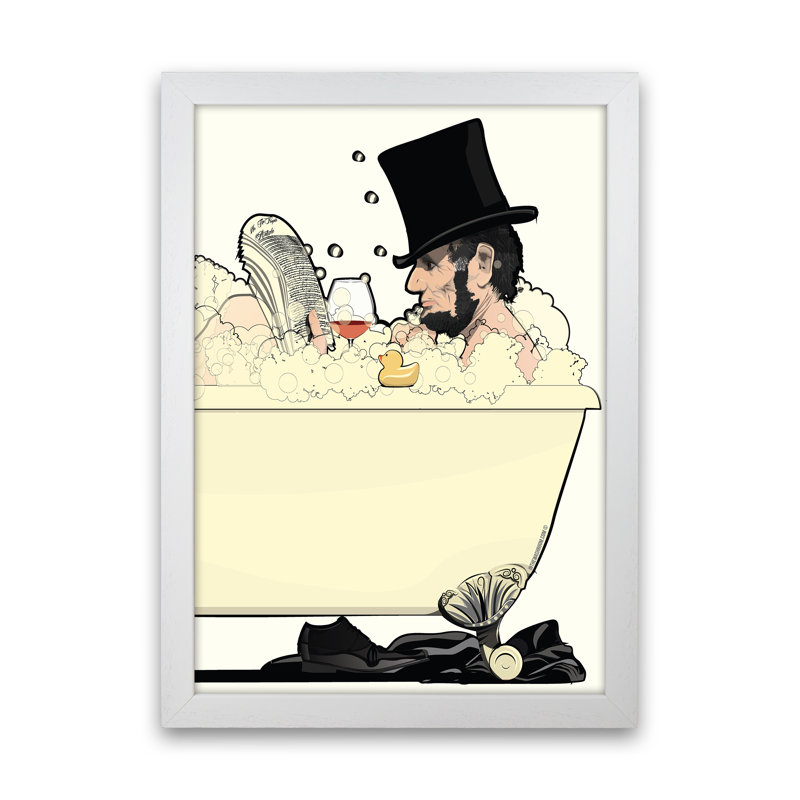 Lincoln Bath - Print, White Framed, 30cm H x 21cm W x 3cm D