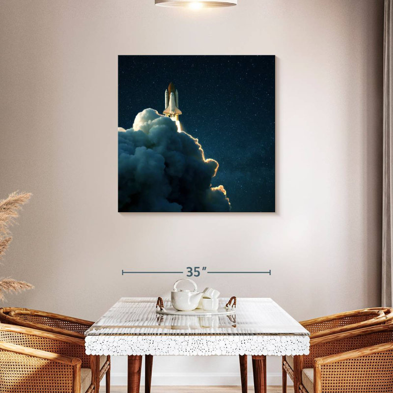 Oberle Starry Space Shuttle Launch, 36" H x 36" W