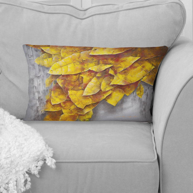 Coussin Golden Foliage Abstraction - Abstract Botanicals