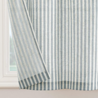 Rod Pocket Striped Kitchen Curtains