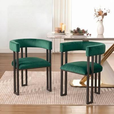 Modern velvet curved Dining Armchair