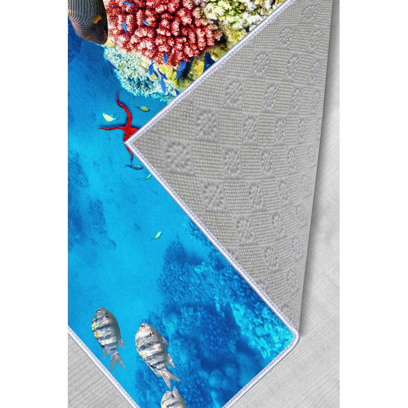 Soft & Durable Area Rug, 5.2 x 7.5 Feet, 100% Polyester, 650 g/m², 0.3 in Pile Height | Non-Slip PVC Dot Underside | Machine Washable, 3D Digital Print | Perfect for Living Room, Bedroom & Office Decor