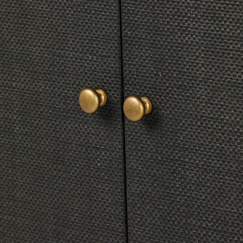 Fiona Bar Cabinet, Black Raffia