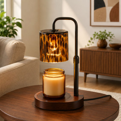 Tortoise Shell Glass Candle Warmer Lamp with Timer