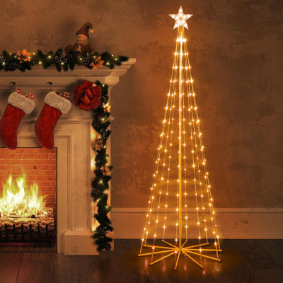 2.3M Plug-in Conical Tree Lights with Remote Control and 16 Colors