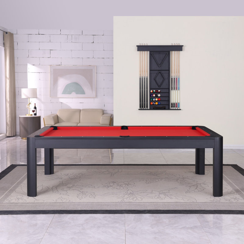Table de billard en ardoise noire Cadora Duo, Rouge, 7 pi, Oui