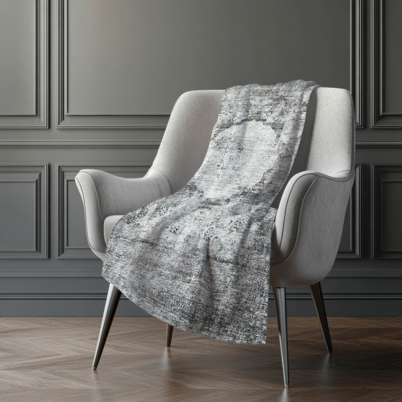 Jeté oriental Sherpa ASB675 lavable à la machine Addison, Gris