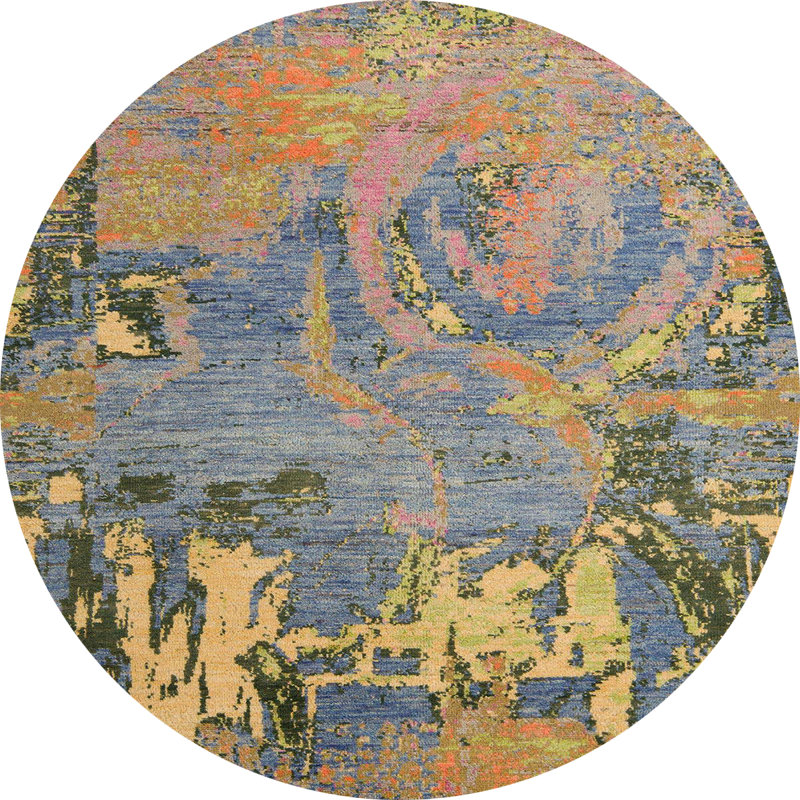 Tapis abstrait moderne 5379, Rond 8 pi