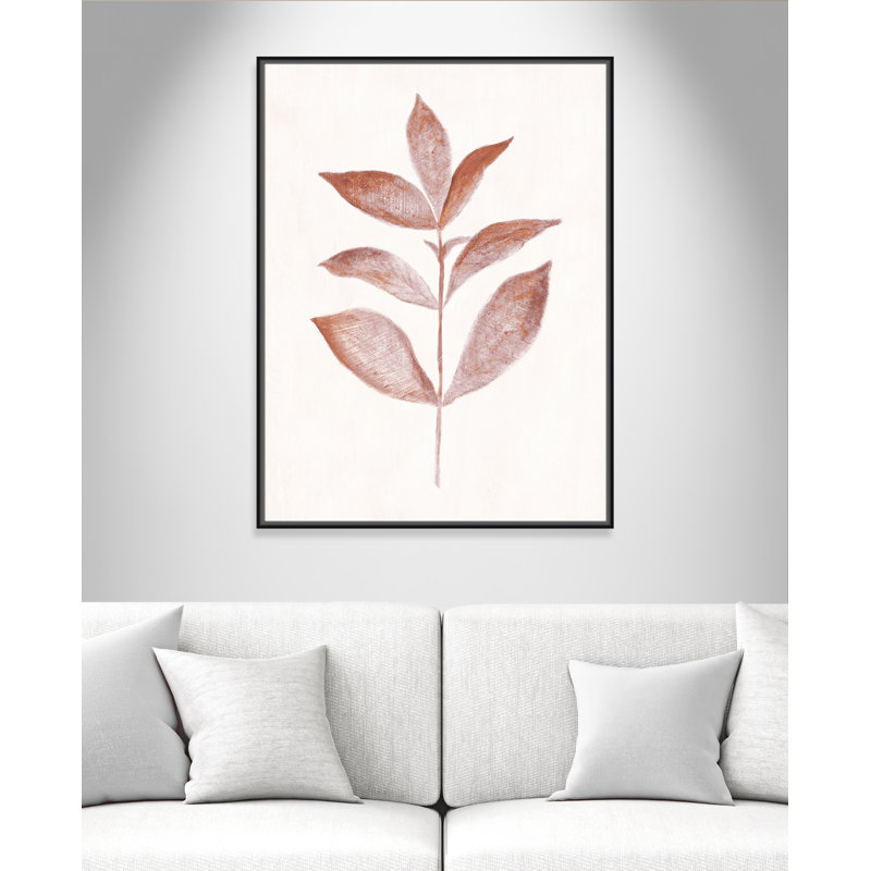 Wilfrid Red Leaf III par Tara Studios - reproduction d'art, Toile avec cadre noir, H 41,5 po x l 31,5 po x P 2 po