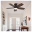 Ventilateur de plafond à profil bas 32 pouces avec lumière et télécommande, moteur à courant continu silencieux à intensité variable, pales en bois de noyer foncé noir intérieur / extérieur