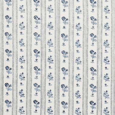 Schumacher Ariana Floral Stripe Document Fabric