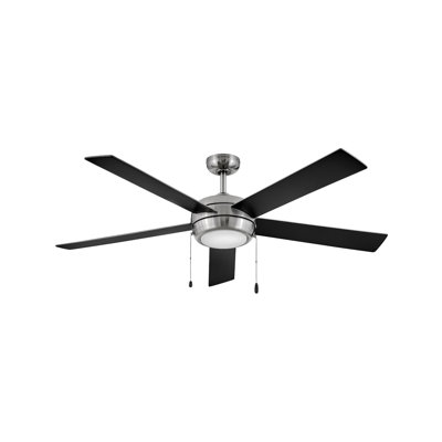 Ventilateur de plafond standard à DEL à 5 pales de 60 po avec chaîne de traction et ensemble d'éclairage Croft