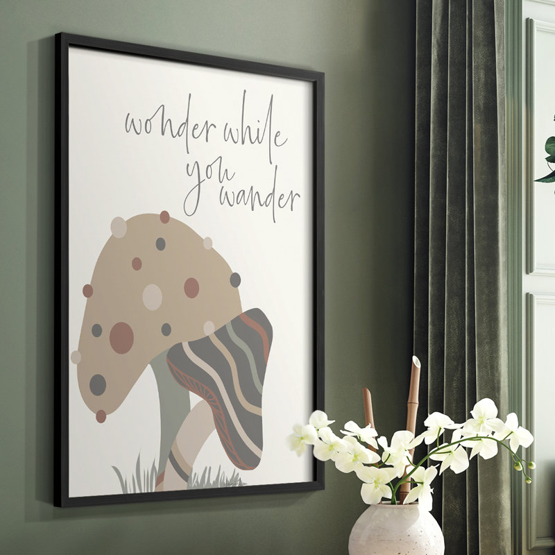 Wonder While you Wander Framed Print - Solid Wood, Black, 28" H x 22" W